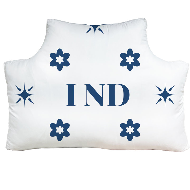 Tête de lit Indianapolis, Rectangle H 29,5 po x l 59,5 po, Blanc / Bleu