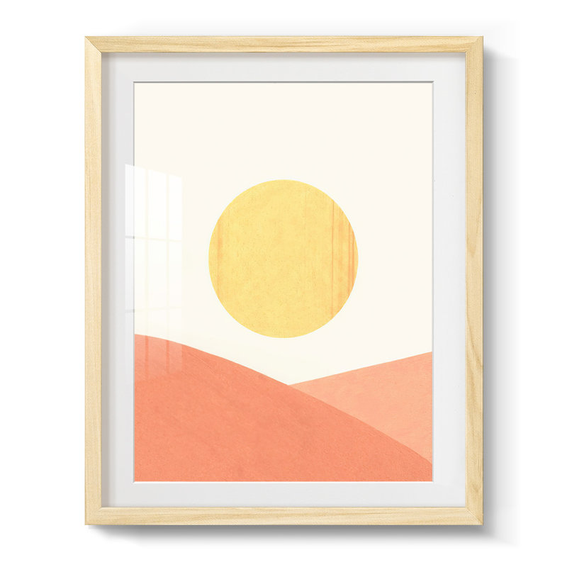Simple Boho Sun I -Framed Print, Natural, 28.5" H x 20.5" W