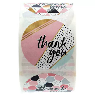 Thank You Stickers Round Shape Handmade Packaging Seal Label Gift Decor