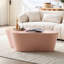 Table basse en fibre de verre rose de 50 pouces pour le salon, conception et structure uniques, sans assemblage, forme facile à nettoyer, structure