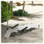 Chaise longue de bronzage en acier blanc Outsunny avec dossier réglable à 4 positions et trou pour le visage
