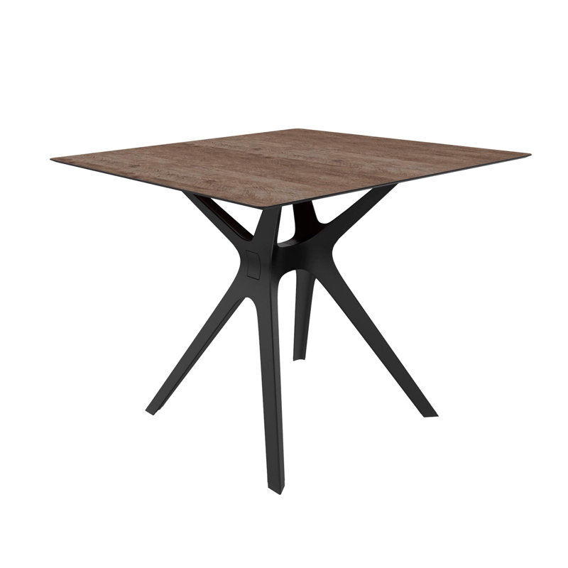 Table de salle à manger Vela S, Chêne cendré, Noir