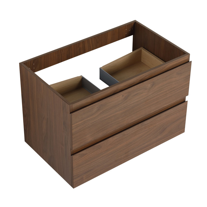 29.29" Wall-Mounted Bathroom Vanity (Only The Cabinet Body), Brown Oak