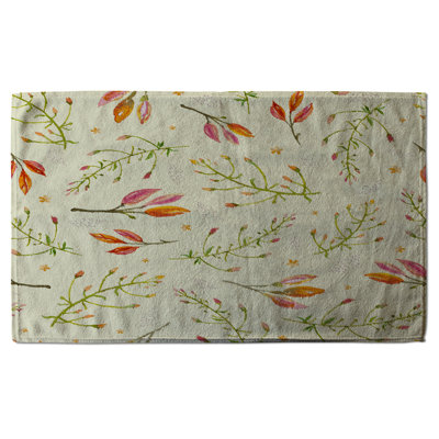 Cotton Floral Waffle Tea Towel Kitchen Towel