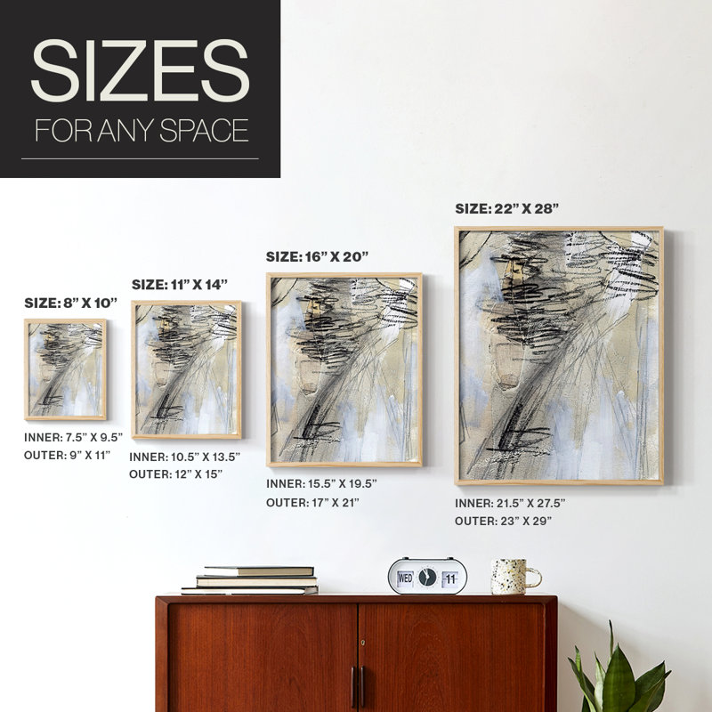 MaskedNotesV Framed Print - Solid Wood, 21" H x 17" W