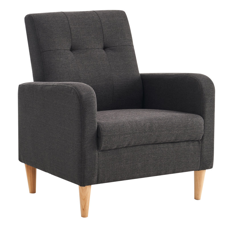 Dannyell 29'' Wide Tufted Accent Armchair - Solid Wood Legs