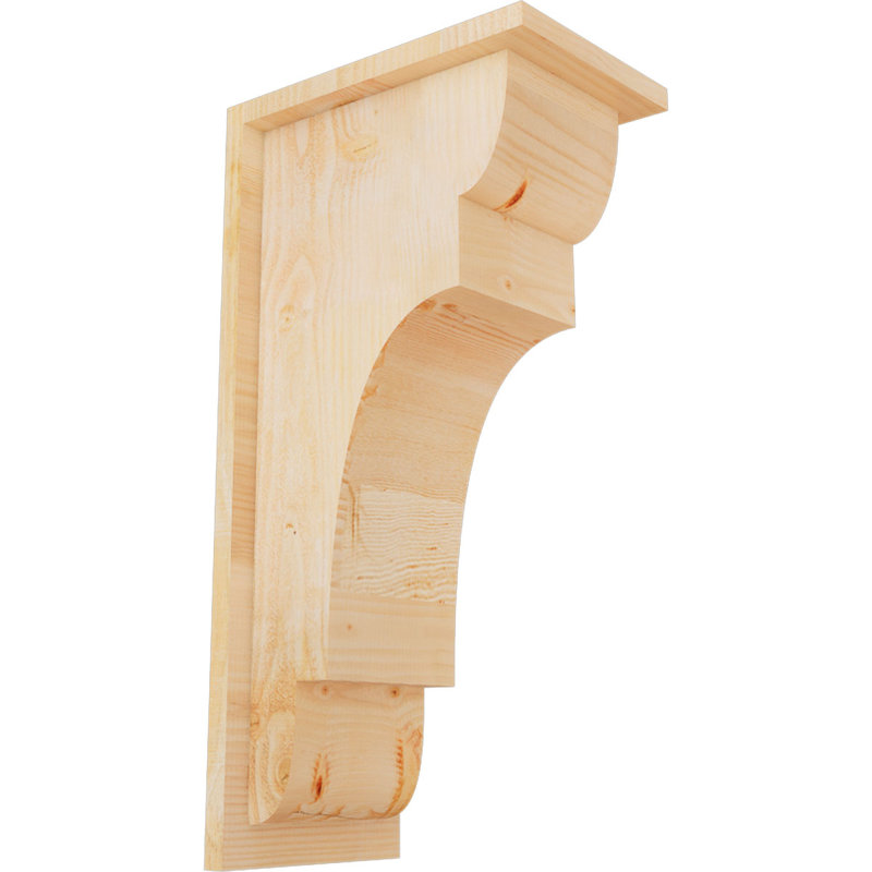 New Brighton Corbel avec plaque arrière, H 24 po x l 8 po x P 12 po, Sapin de Douglas, Sciage brut