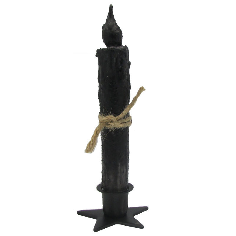 Unscented Flameless Taper Candle, Black