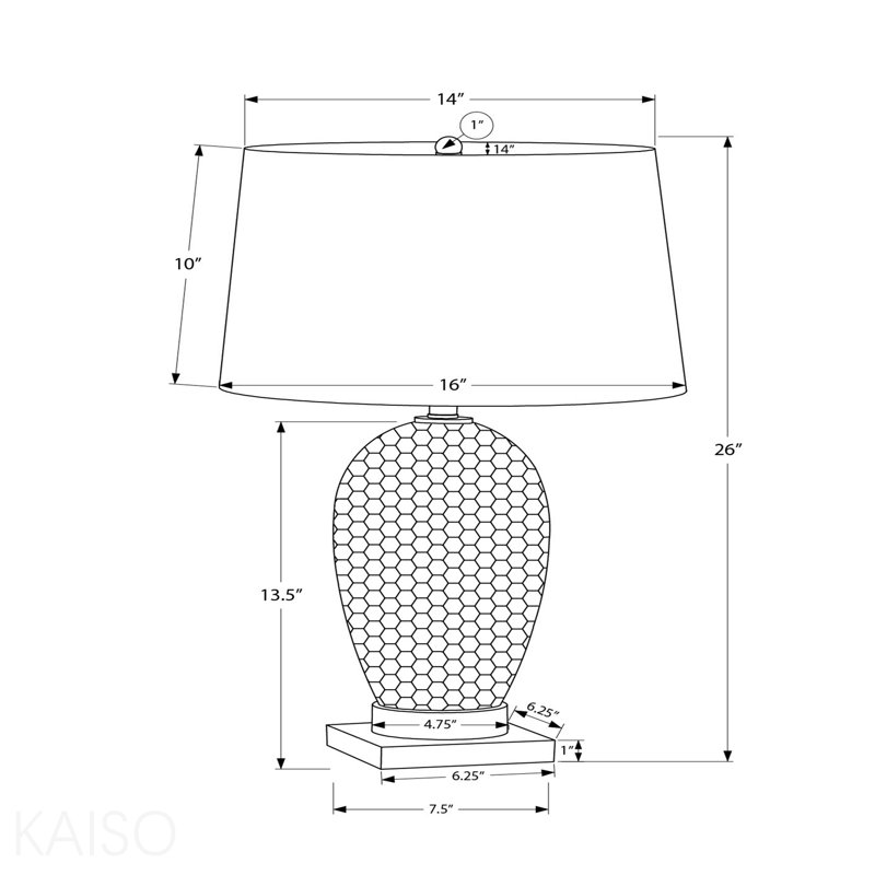 Lighting, H 26 po, lampe de table, céramique blanche, abat-jour ivoire / crème, transitionnel