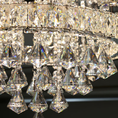 Glam Remote Dimmbale Crystal Chandelier