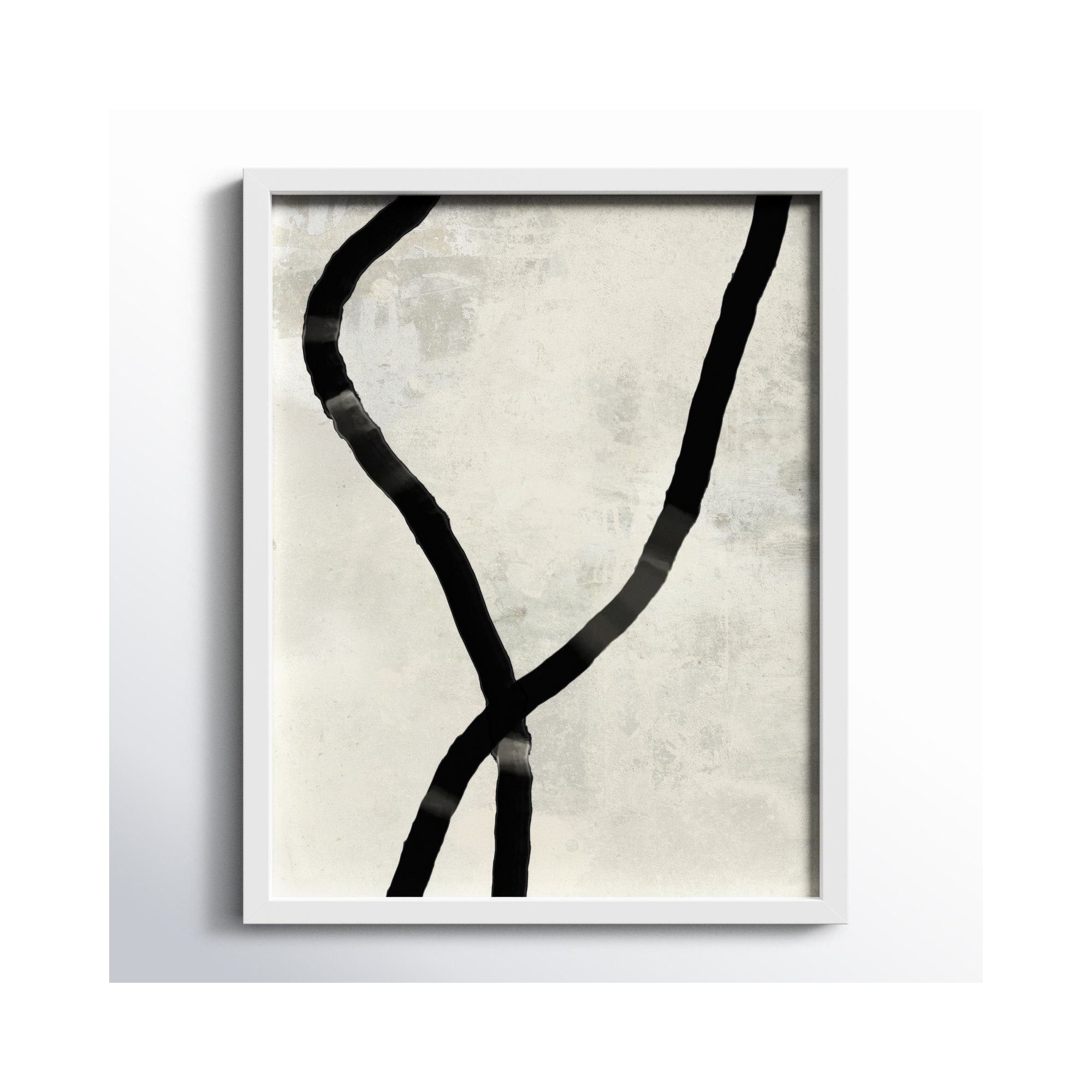 Black Rope 5 by Jacques Pilon, White, 20" H x 16" W x 1.25" D