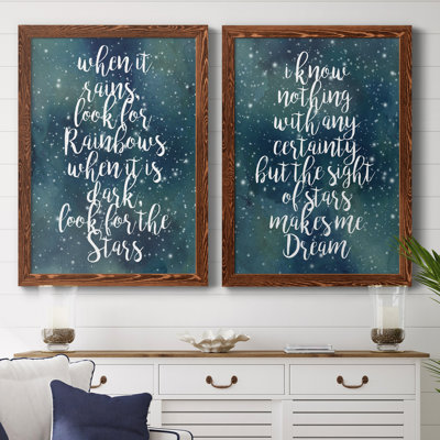 Galaxy Quote I - Ensemble de 2 encadrements d'art textuel