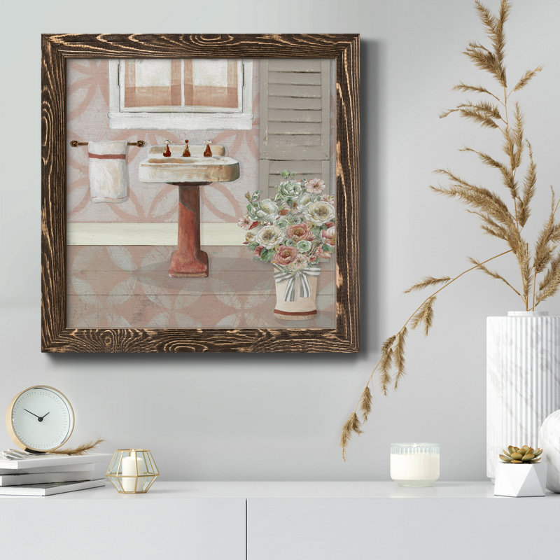 «Bless This Home Greenery», reproduction carrée sur toile, Cadre noyer, H 34,5 po x l 34,5 po x P 1 po