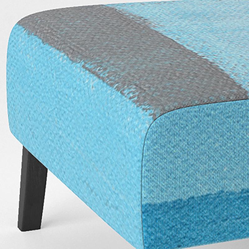 Fauteuil de chambre rembourré «Fredel - Turquoise et gris»