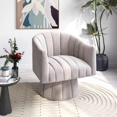 Ghinita Velvet Swivel Barrel Chair