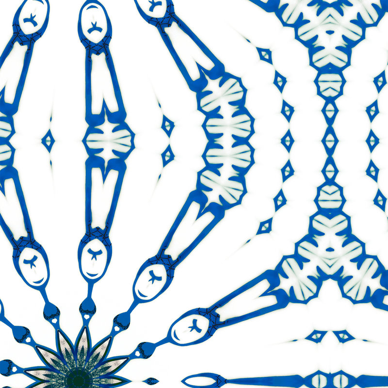 Fern | Organic Arabesque Wallpaper Double Roll, Blue/White