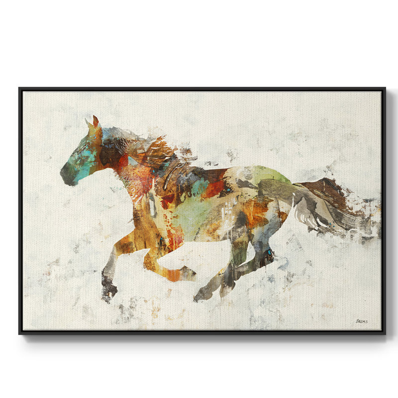 Totem II - reproduction sur toile avec cadre flottant, H 25 po x l 17 po x P 2 po, Noir