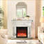 Meuble télé avec foyer électrique et miroir Accents de cristal | American Design | Fer + plastique