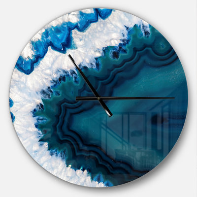 Blue Brazilian Geode - Modern Wall Clock