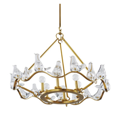 Murana 8 - Light Steel Wagon Wheel Chandelier