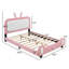 Lit plateforme en tissu d'ameublement-341418081
