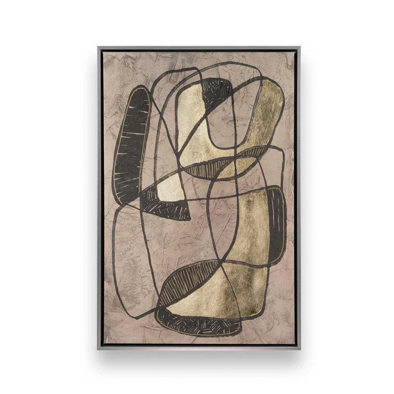 «Interaction II» par June Erica Vess, reproduction d'art, Argent argent, H 32 po x l 24 po