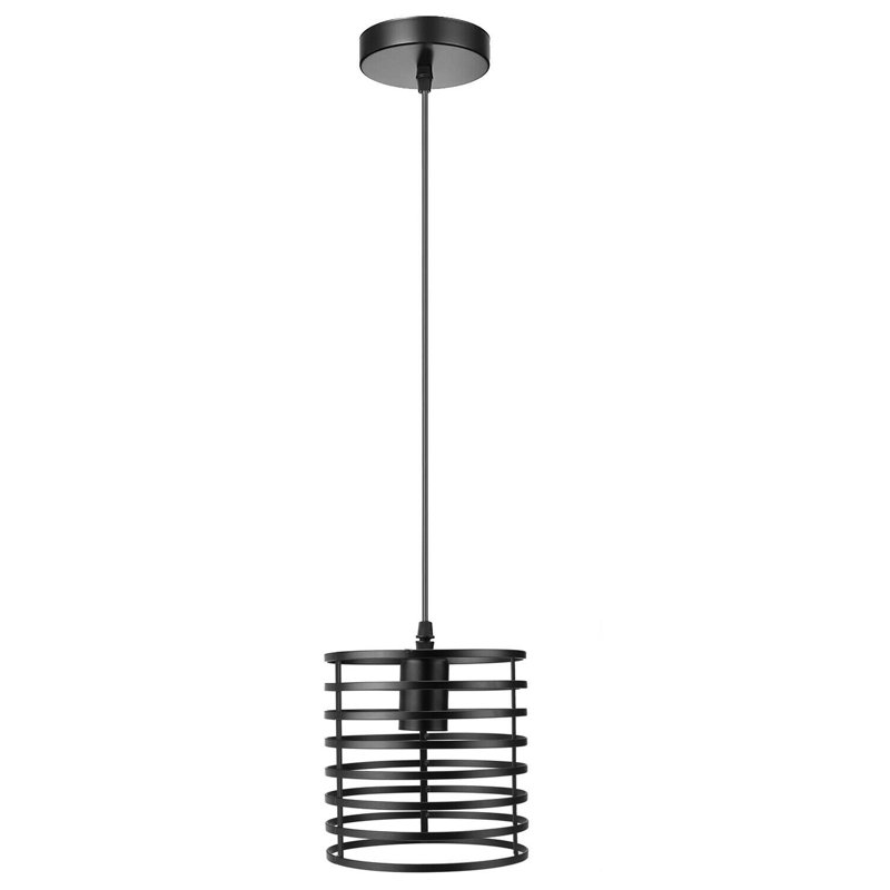 Nikki 1 - Light Black Drum Pendant