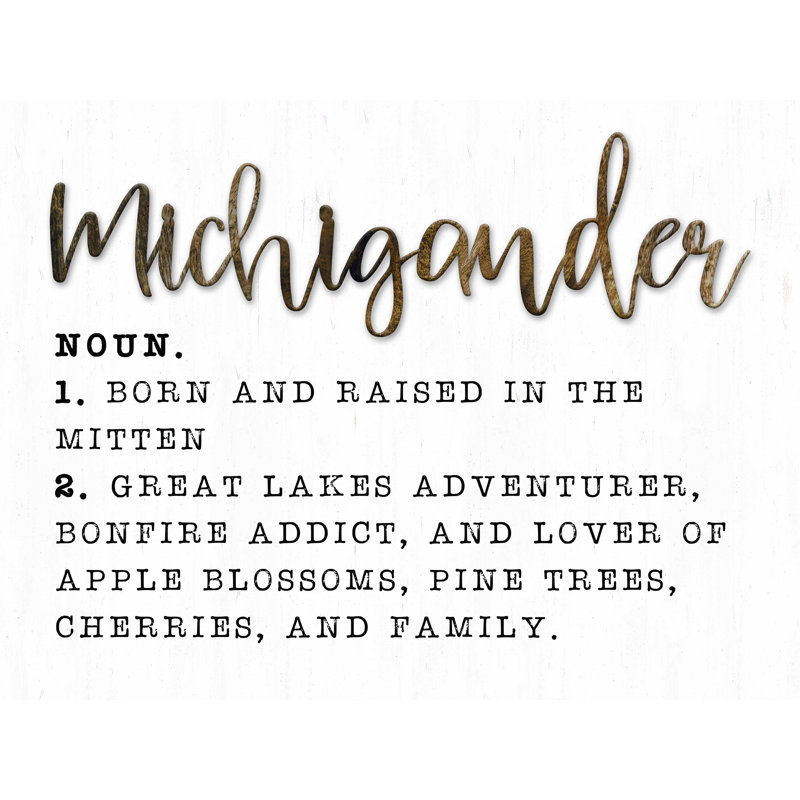 " Michigander Definition ", 18" H x 24" W