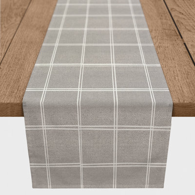 Linen With Plaid Green 4 Table Runner