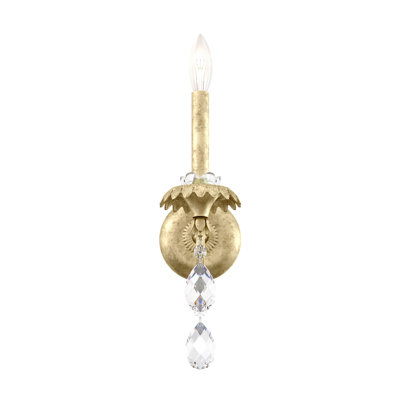 Helenia 1 Light 4.5in x 17in Wall Sconce in Heirloom Silver with Clear Heritage Handcut Crystals