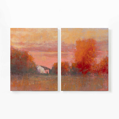 Ciel tangerine | Impression sur toile 2 panneaux