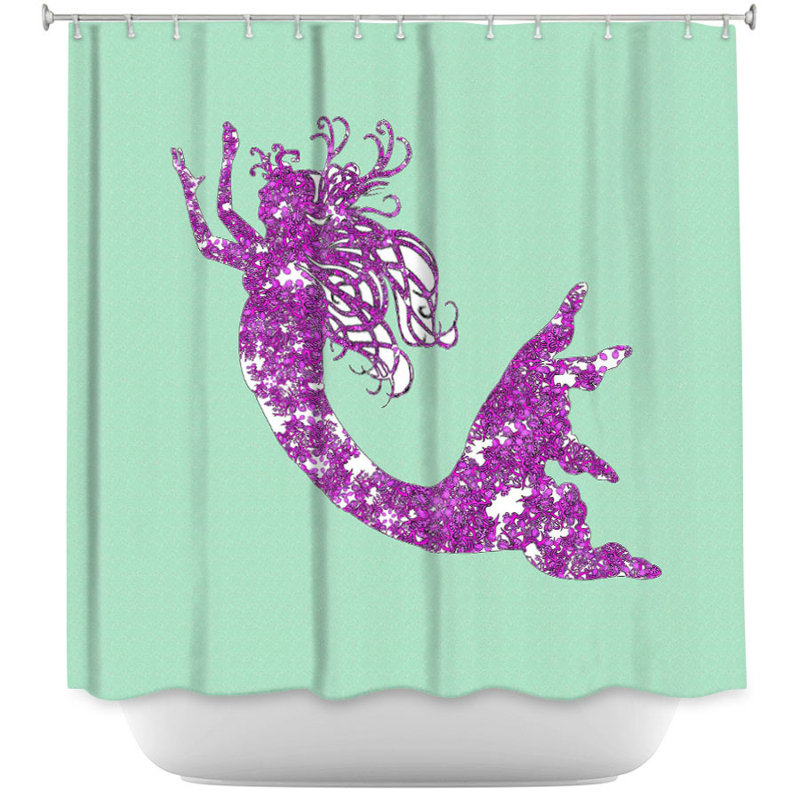 Rideau de douche simple sirène ii Bellingham, Menthe / mauve