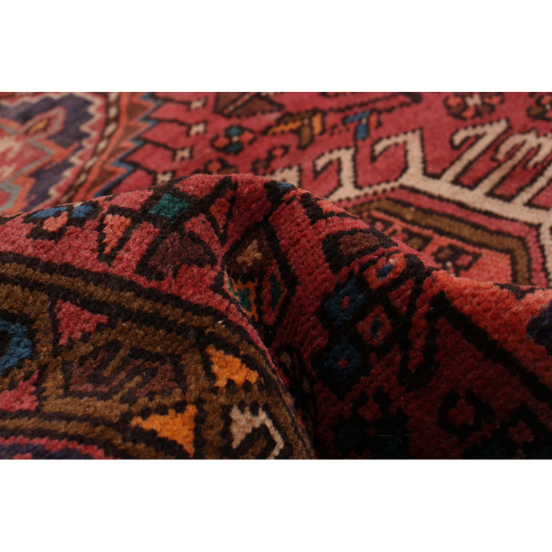 Tapis de couloir unique en laine 3 pi 3 po x 11 pi 0 po Konya - rouge