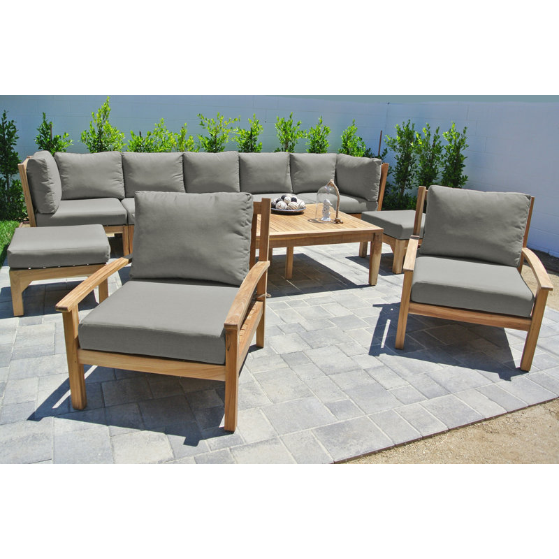 Huntington Outdoor 10 - Piece Teak Conversation Set, Coal