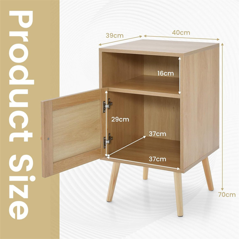 40 cm W Bedside Table