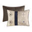 Literie 7 pièces pour très grand lit - bleu marine avec coussin décoratif