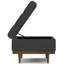 Repose-pieds de rangement pour table basse avec dessus relevable et pieds en bois massif Mariah