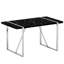 Table de salle à manger avec bureau noir, 55 po x 31,5 po x 30 po, pieds galvanisés, cuisine, terrasse, pièce, bureau, pour 4 à 6 personnes en noir, personnes, fonction d'affichage en métal-954019085-954019083