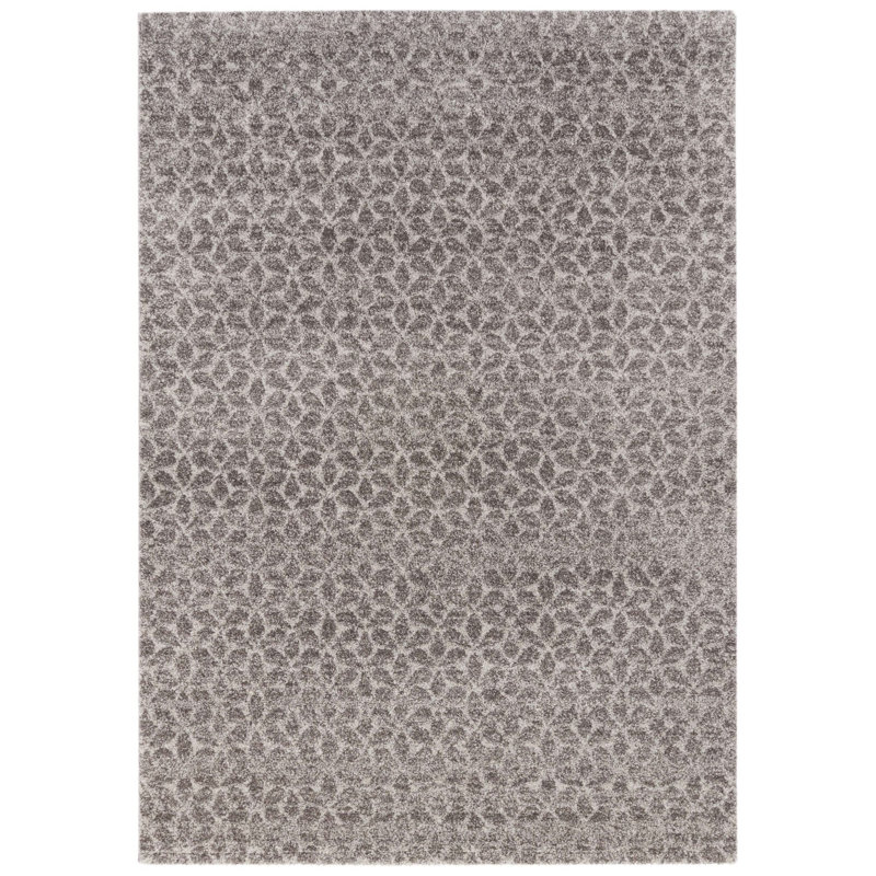 Tapis abstrait gris Hiciano, Rectangle 2 pi x 3 pi 7 po