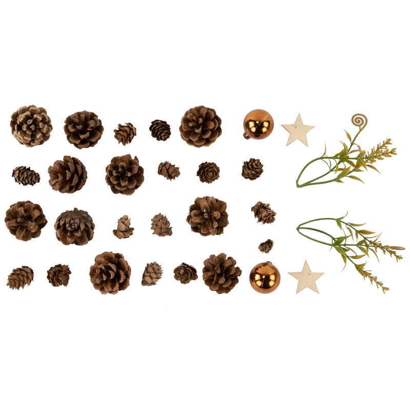 Ornaments Pinecones And Stars Christmas Decorations - 6"