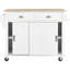 Chariot de cuisine polyvalent avec comptoir rabattable, porte de grange coulissante et rangement réglable, idéal pour les cuisines modernes et peu encombrantes.-1057747370