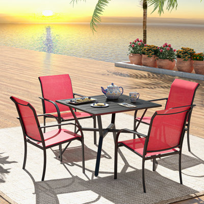 Jenesis 4 - Person Patio Dining Set with Square Table
