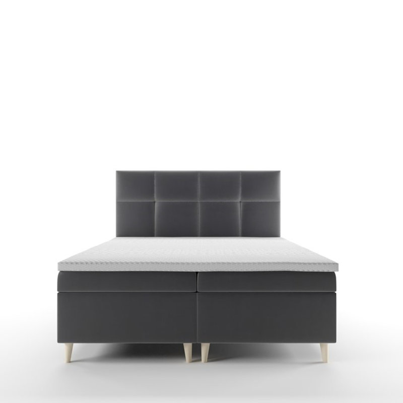 Boxspring Bed Inari with Storage, 200 x 200cm, Black
