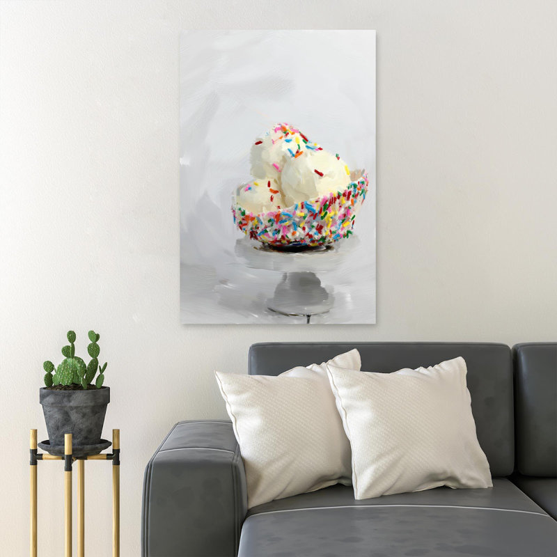 «Vanilla Ice Cream With Sprinkles», reproduction d'art graphique sur toile tendue, H 14 po x l 11 po