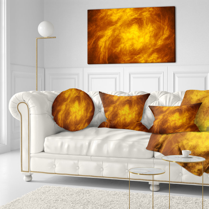Motif abstrait fractal brun - Coussin décoratif imprimé abstrait