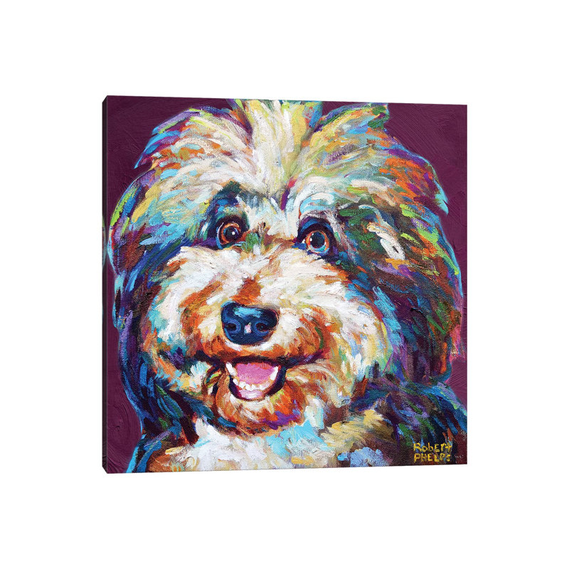 Ms Aussiedoodle On Violet by Robert Phelps - Wrapped Canvas Print, 45.72 cm H x 45.72 cm W x 3.175 cm D