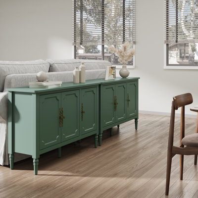 Armoire de rangement à 3 portes avec tablettes réglables et pieds tournés
