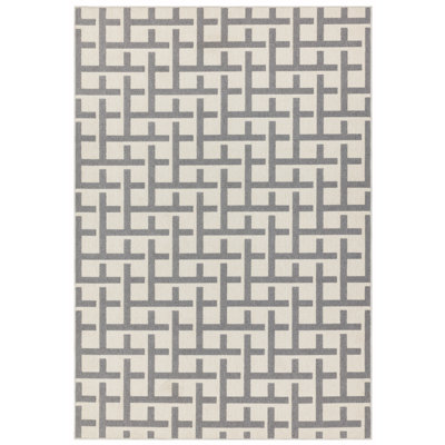 Geo Indoor/Outdoor Cream/Grey Area Rug