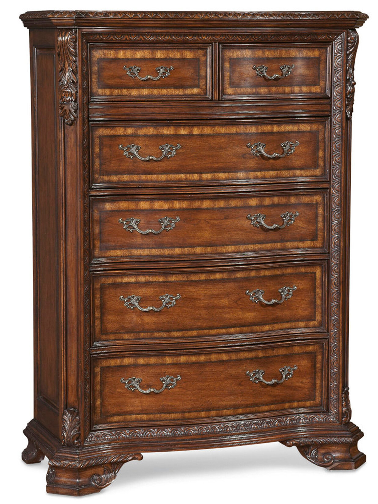 Astoria Grand Brussels 6 Drawer Chest in Distressed Cherry | Wayfair