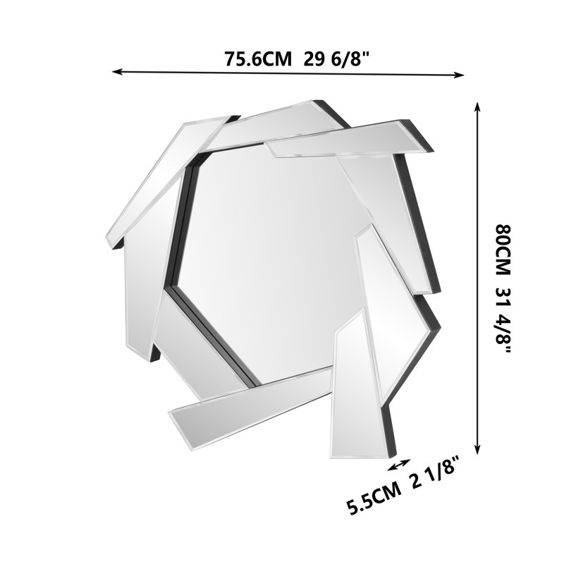 Dantas 71.5x80CM Wall Mirror Asymmetrical Accent Mirror